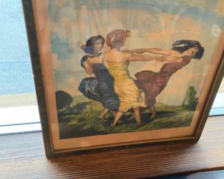 Framed Lithograph "The Merry Dancers" by Franz von Stuck