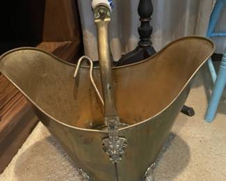 Brass Footed Coal Scuttle Bucket