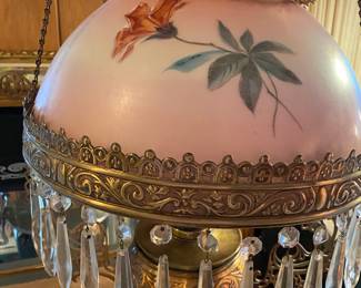 1800's Victorian French  Hanging/Retractible Oil Lamp