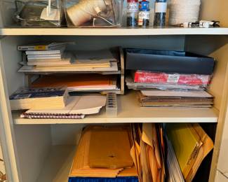 Assortment of Office Supplies - Envelopes, Paper, Sheet Protectors 