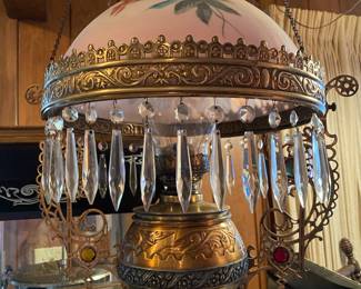 1800's Victorian French  Hanging/Retractible Oil Lamp