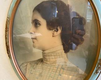 Victorian Convex Glass Framed Vintage Photograph
