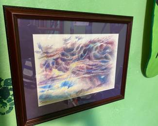 Framed & Matted Sky Drawing by Tanasse