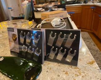 2 Boxes of 6 Metalla Brushed Stainless Steel Stemware Clips 