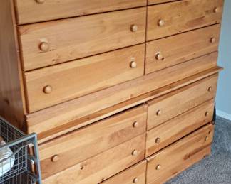2 Pine Lowboy 6 Drawer Dressers