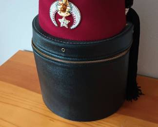 El Jebel Shriners Hat with Leather Case