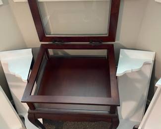 Glass Top/Side Shadow Box Side Table