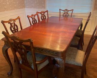 Solid Cherry Dining Table with 8 Dining Chairs