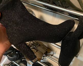 Michael Kors Black Glittery High Heeled Boots -7M
