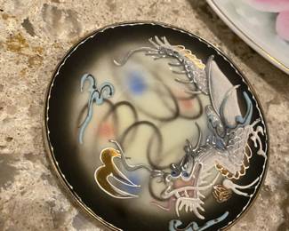 1950's Acra China Moriate Dragon Themed Saucer