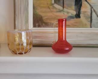 Blenko Glass in Amber and Orange