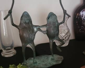 Metal Frog Candle Holders