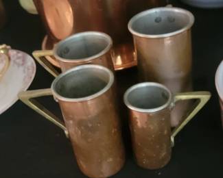 Copper Ice Bucket, Mugs