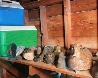 Coolers and Wood Carved Decoys by Neil Smith and Others