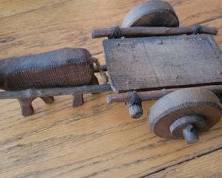 Antique Toy Wagon with Oxen