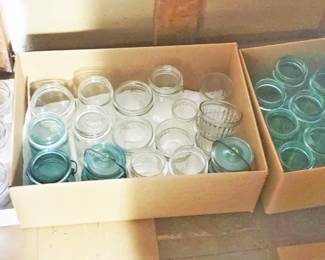 Canning Jars Blue and Clear Qt and Larger