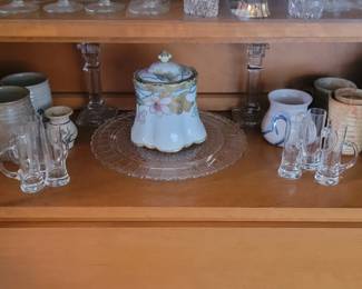 Nippon Biscuit Jar, Cordials, Pottery, Mugs, Cake Plate