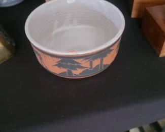 Signed Pottery Glazed Bowl