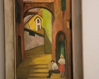 Alley Way In European County Art