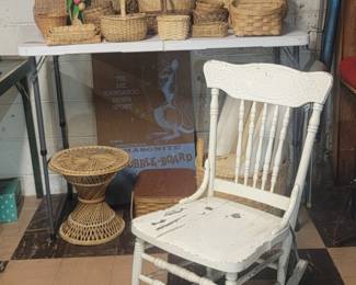 Baskets, Wood Rocker, Prints, Picnic Basket