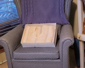 Wing Back Chair, Knitted Sweater