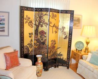Asian Carved Room Divider