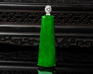 Lot 8088 Imperial Green Jadeite PendantGIA Certified