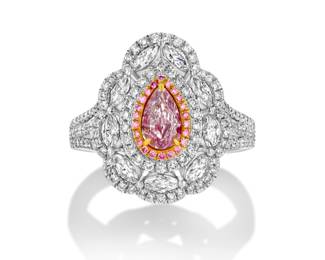 Lot 8037 Fancy Pink Diamond Ring GIA Certified