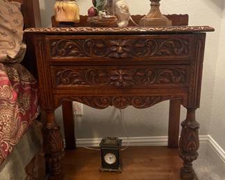 Carved Oak Side Table