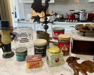 Vintage containers and Mr. Peanut!