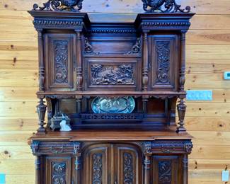 Antique European Hunting Cabinet