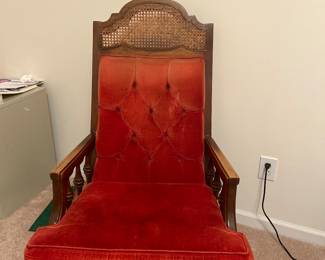Red suede chair