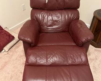 Red leather recliner 