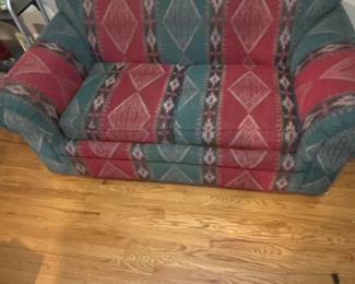 Rainbow colored sofa