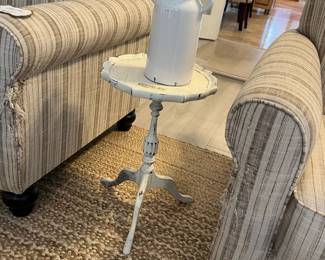 White-washed pie crust edge table