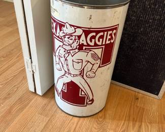 Vintage Aggie metal wastebasket
