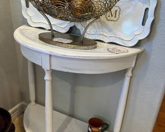 White half-moon table