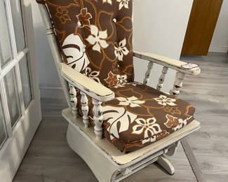 White-washed glider rocker