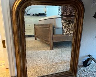 Gold frame beveled mirror