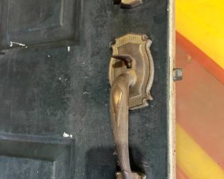 Solid metal exterior door with vintage hardware & key! Measures 80 x 36.  --- $50