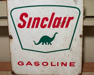 Vintage original 1960s Sinclair Gasoline Pump Sign, Single Sided. 12" x 14". --- $170