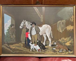 Uniquely acrylic painted original on canvas and framed. Signature not found. Measures 37.5  25.5. --- $85