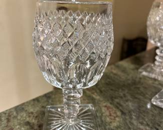 Beautiful heavy weight lead crystal glasses and dinner plates. 48 glasses (4 sizes, we sets of each) and 11 dinner plates. —- $100