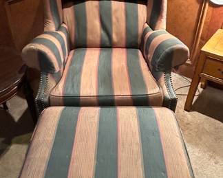 Sturdy chair and ottoman; could stand to be recovered. --- $30