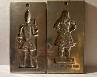 Pair Vintage Aluminum Molds (reproductions) The Bake Shop, Williamsburg VA.  --- $20