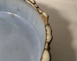 Pair of Pottery, Small chip (shown and hard to find) on bowl.  Bowl measures 7 x 2.25h.  Vase is Pigeon Forge Pottery and measures 8 x 2.25.   —- $30