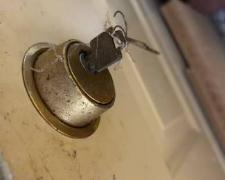 Solid metal exterior door with vintage hardware & key! Measures 80 x 36.  --- $50