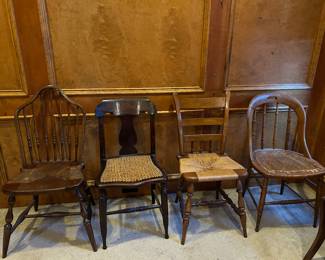 Lot of 4 Antique Chairs. --- $80