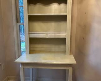 Table with detachable hutch top. Table measures 36w 24d 30h. Hutch top measures 32w 11d  44h. Will sell separately. —- $100