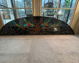 We have 2 of these!  Stained glass artwork measures 62.5 x 15.25.  This is STAINED GLASS #2. --- $190